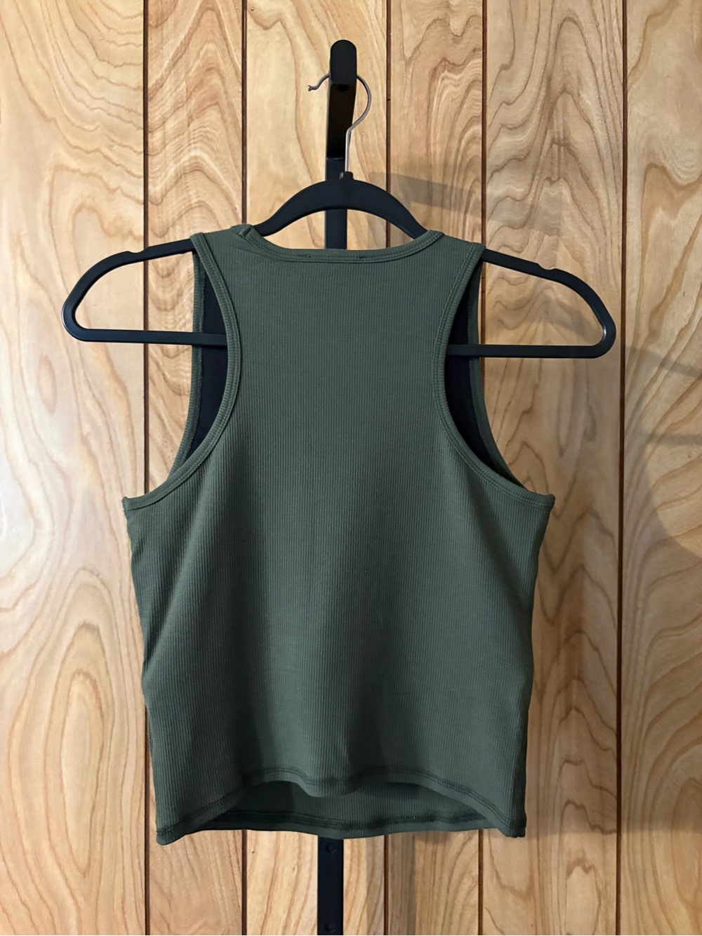 Butter Soft Ribbed Racerback Tank | Built-In Removable Pads | Army Green - Picture 6 of 9